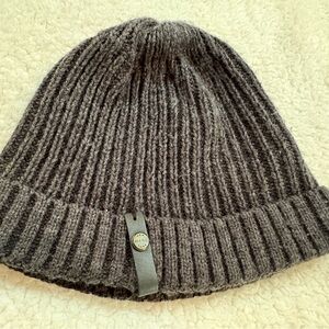 Marc Jacobs Charcoal Ribbed Knit Hat